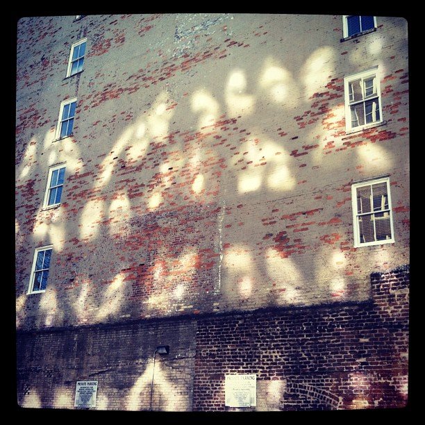 Reflections on a brick building. #Savannah #vintage #iphonephotography (Taken with instagram)