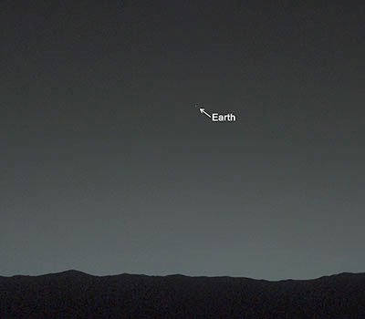 Earth, as seen from Mars. Taken by Curiosity. 