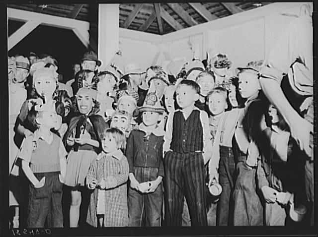 Halloween party at Shafter migrant camp, California. Dorothea Lange. 1938.